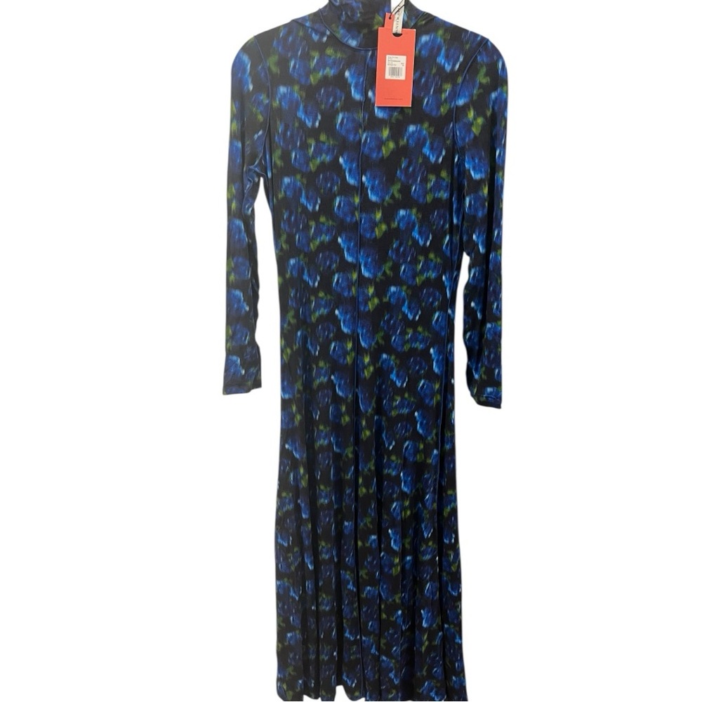 NWT Hunter Bell Maxi Dress Blue Floral Kings Hill Stretch Jersey Long Sleeve XS - Picture 10 of 13